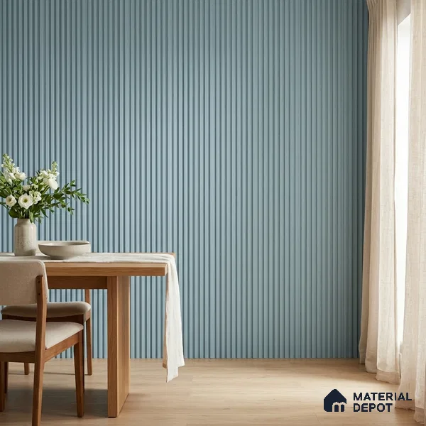 Cloud Grey Plain Colour Look PN 07480 8 ft x 4.8 inch PVC Panel - 10 mm | Suitable for Living Room, Bedroom & Office | Width is Subjected to 5% Variation