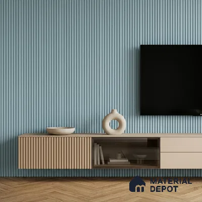Cloud Grey Plain Colour Look PN 07480 8 ft x 4.8 inch PVC Panel - 10 mm | Suitable for Living Room, Bedroom & Office | Width is Subjected to 5% Variation