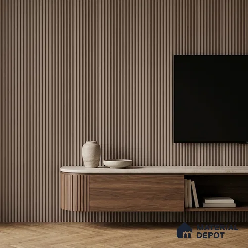 Cloud Grey Plain Colour Look PN 07481 8 ft x 4.8 inch PVC Panel - 10 mm | Suitable for Living Room, Bedroom & Office | Width is Subjected to 5% Variation