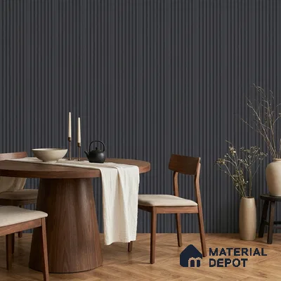 Graphite Grey Plain Colour Look PN 07482 8 ft x 4.8 inch PVC Panel - 10 mm | Suitable for Living Room, Bedroom & Office | Width is Subjected to 5% Variation