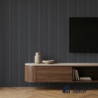Graphite Grey Plain Colour Look PN 07482 8 ft x 4.8 inch PVC Panel - 10 mm | Suitable for Living Room, Bedroom & Office | Width is Subjected to 5% Variation