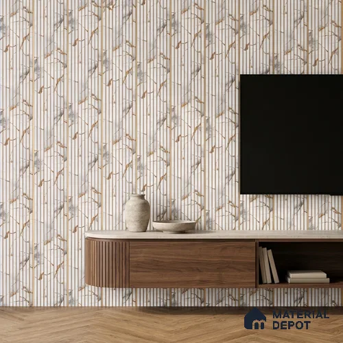 Dove Grey Marble Look PN 07495 8 ft x 6 inch PVC Panel - 10 mm | Suitable for Living Room, Bedroom & Office | Width is Subjected to 5% Variation