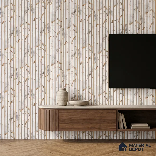 Dove Grey Marble Look PN 07495 8 ft x 6 inch PVC Panel - 10 mm | Suitable for Living Room, Bedroom & Office | Width is Subjected to 5% Variation