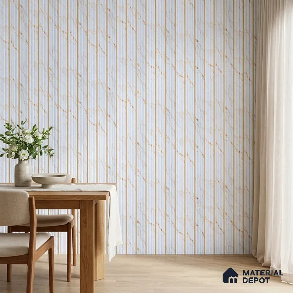 Dove Grey Marble Look PN 07500 8 ft x 6 inch PVC Panel - 10 mm | Suitable for Living Room, Bedroom & Office | Width is Subjected to 5% Variation