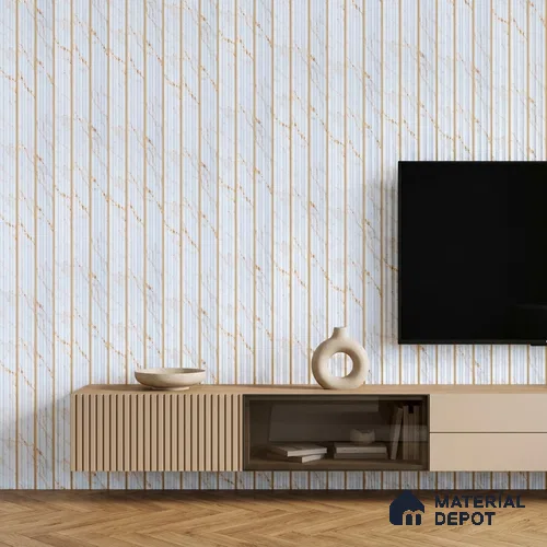 Dove Grey Marble Look PN 07500 8 ft x 6 inch PVC Panel - 10 mm | Suitable for Living Room, Bedroom & Office | Width is Subjected to 5% Variation