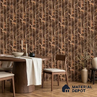 Chocolate Brown Marble Look PN 07501 8 ft x 6 inch PVC Panel - 10 mm | Suitable for Living Room, Bedroom & Office | Width is Subjected to 5% Variation
