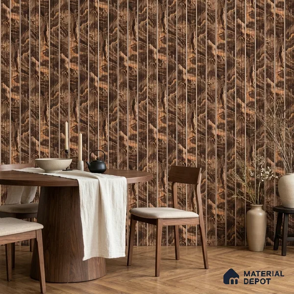 Chocolate Brown Marble Look PN 07501 8 ft x 6 inch PVC Panel - 10 mm | Suitable for Living Room, Bedroom & Office | Width is Subjected to 5% Variation