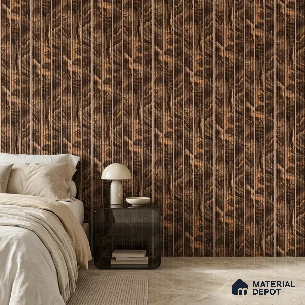 Chocolate Brown Marble Look PN 07501 8 ft x 6 inch PVC Panel - 10 mm | Suitable for Living Room, Bedroom & Office | Width is Subjected to 5% Variation