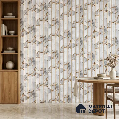 Dove Grey Marble Look PN 07508 8 ft x 6 inch PVC Panel - 10 mm | Suitable for Living Room, Bedroom & Office | Width is Subjected to 5% Variation