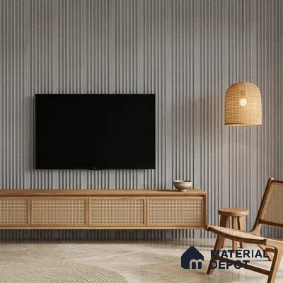 Steel Grey Stone Look PN 07595 9.5 ft x 4.9 inch Charcoal Panel - 12 mm | Suitable for Feature Wall, TV Unit & Living Room | Width is Subjected to 5% Variation