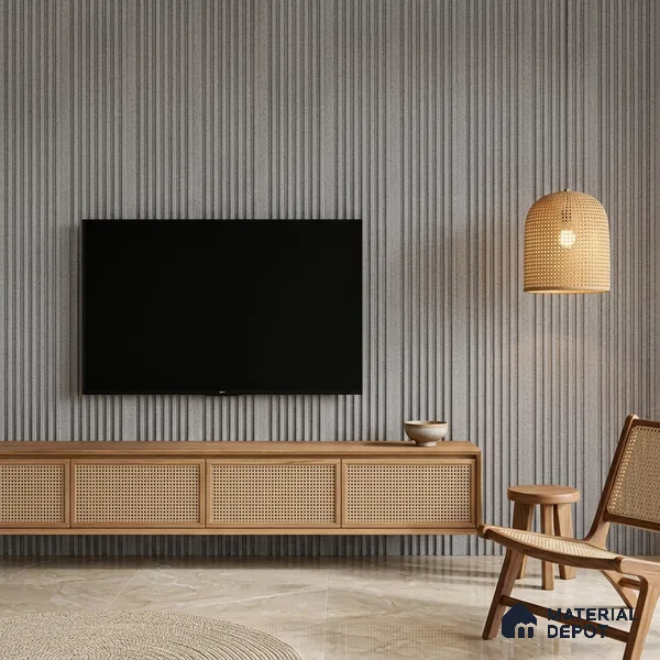 Steel Grey Stone Look PN 07595 9.5 ft x 4.9 inch Charcoal Panel - 12 mm | Suitable for Feature Wall, TV Unit & Living Room | Width is Subjected to 5% Variation
