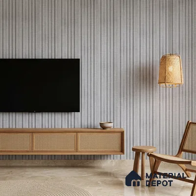 Cement Grey Fabric Look PN 07598 9.5 ft x 4.9 inch Charcoal Panel - 12 mm | Suitable for Feature Wall, TV Unit & Living Room | Width is Subjected to 5% Variation