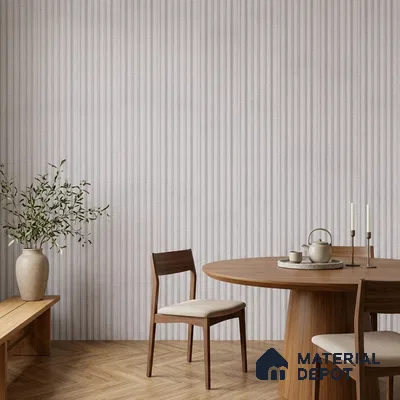 Light Grey Fabric Look PN 07599 9.5 ft x 4.9 inch Charcoal Panel - 12 mm | Suitable for Feature Wall, TV Unit & Living Room | Width is Subjected to 5% Variation