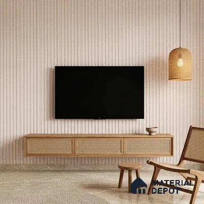 Dove Grey Fabric Look PN 07600 9.5 ft x 4.9 inch Charcoal Panel - 12 mm | Suitable for Feature Wall, TV Unit & Living Room | Width is Subjected to 5% Variation