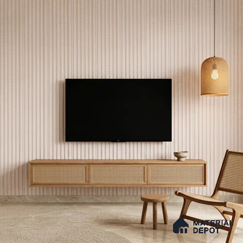 Dove Grey Fabric Look PN 07600 9.5 ft x 4.9 inch Charcoal Panel - 12 mm | Suitable for Feature Wall, TV Unit & Living Room | Width is Subjected to 5% Variation