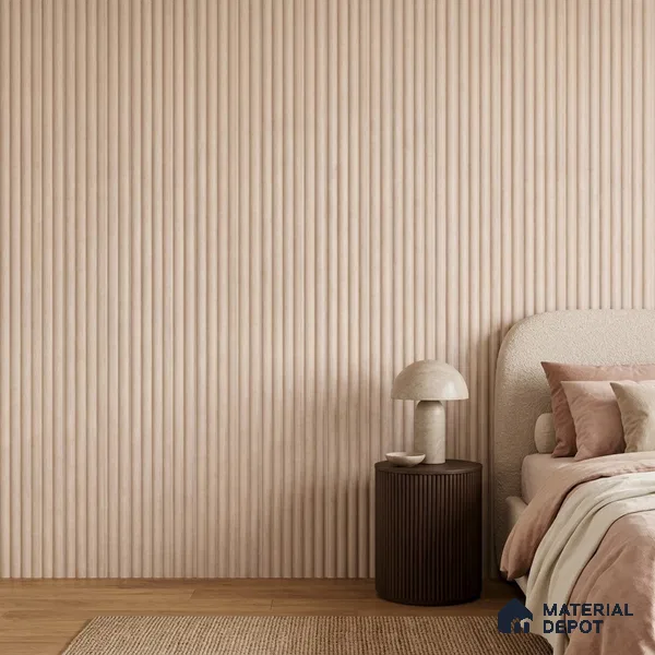 Cappuccino Beige Fabric Look PN 07601 9.5 ft x 4.9 inch Charcoal Panel - 12 mm | Suitable for Feature Wall, TV Unit & Living Room | Width is Subjected to 5% Variation