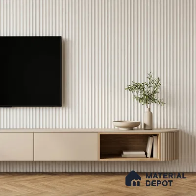 Dove Grey Plain Colour Look PN 07602 9.5 ft x 4.9 inch Charcoal Panel - 12 mm | Suitable for Feature Wall, TV Unit & Living Room | Width is Subjected to 5% Variation