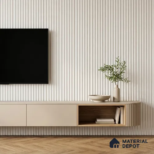 Dove Grey Plain Colour Look PN 07602 9.5 ft x 4.9 inch Charcoal Panel - 12 mm | Suitable for Feature Wall, TV Unit & Living Room | Width is Subjected to 5% Variation
