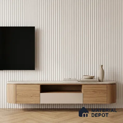 Dove Grey Plain Colour Look PN 07603 9.5 ft x 4.9 inch Charcoal Panel - 12 mm | Suitable for Feature Wall, TV Unit & Living Room | Width is Subjected to 5% Variation
