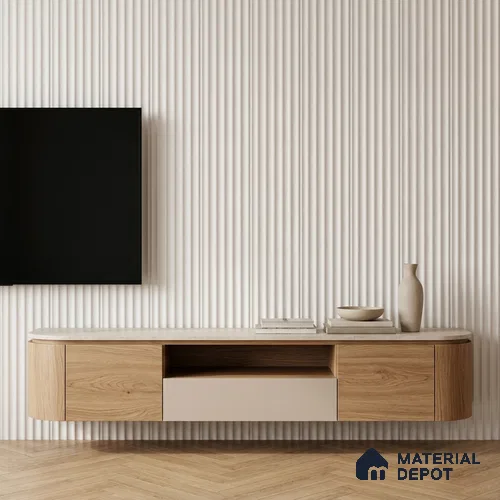 Dove Grey Plain Colour Look PN 07603 9.5 ft x 4.9 inch Charcoal Panel - 12 mm | Suitable for Feature Wall, TV Unit & Living Room | Width is Subjected to 5% Variation