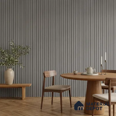 Mid Grey Plain Colour Look PN 07605 9.5 ft x 4.9 inch Charcoal Panel - 12 mm | Suitable for Feature Wall, TV Unit & Living Room | Width is Subjected to 5% Variation