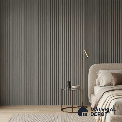 Mid Grey Plain Colour Look PN 07605 9.5 ft x 4.9 inch Charcoal Panel - 12 mm | Suitable for Feature Wall, TV Unit & Living Room | Width is Subjected to 5% Variation