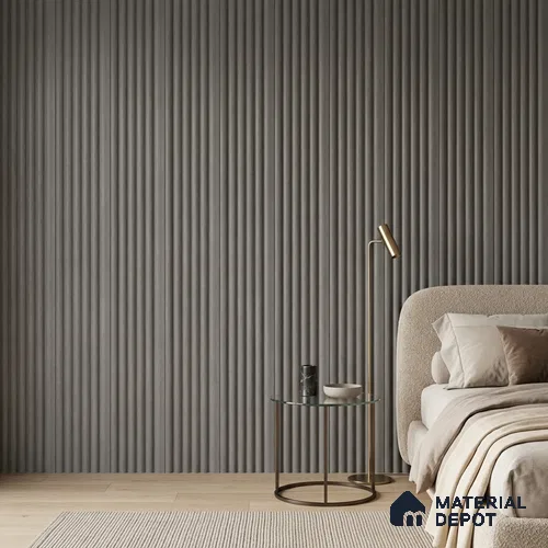Mid Grey Plain Colour Look PN 07605 9.5 ft x 4.9 inch Charcoal Panel - 12 mm | Suitable for Feature Wall, TV Unit & Living Room | Width is Subjected to 5% Variation