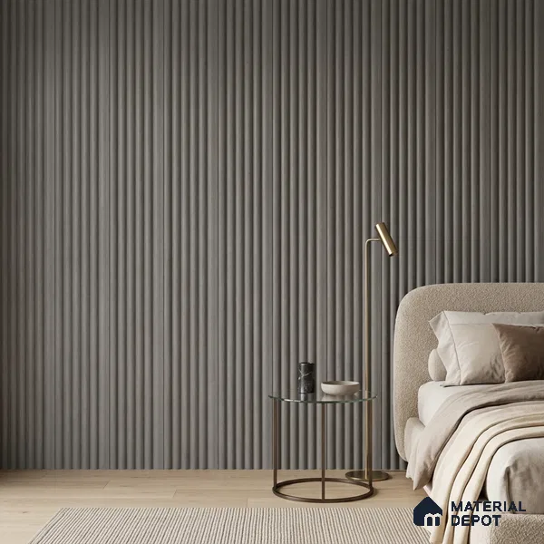 Mid Grey Plain Colour Look PN 07605 9.5 ft x 4.9 inch Charcoal Panel - 12 mm | Suitable for Feature Wall, TV Unit & Living Room | Width is Subjected to 5% Variation