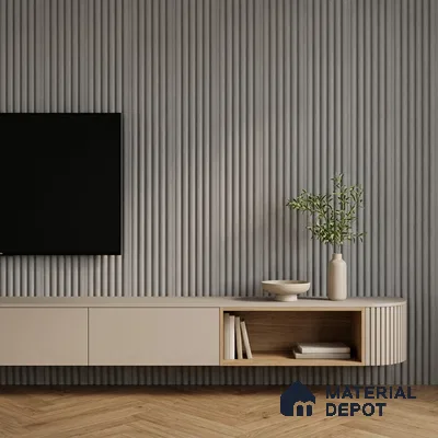 Mid Grey Plain Colour Look PN 07605 9.5 ft x 4.9 inch Charcoal Panel - 12 mm | Suitable for Feature Wall, TV Unit & Living Room | Width is Subjected to 5% Variation