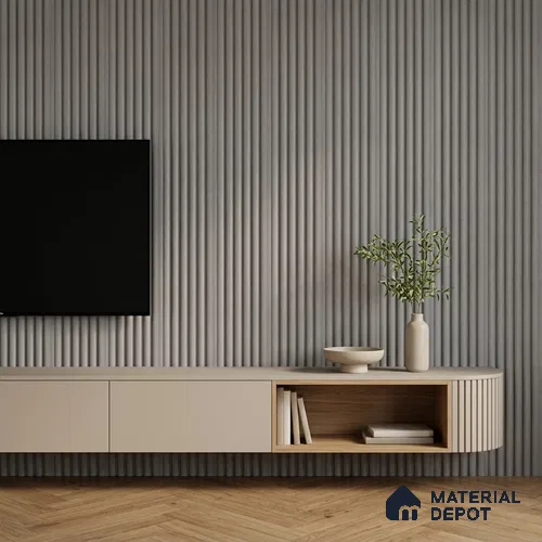 Mid Grey Plain Colour Look PN 07605 9.5 ft x 4.9 inch Charcoal Panel - 12 mm | Suitable for Feature Wall, TV Unit & Living Room | Width is Subjected to 5% Variation