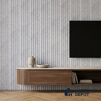 Light Grey Cement Look PN 07608 9.5 ft x 4.9 inch Charcoal Panel - 12 mm | Suitable for Feature Wall, TV Unit & Living Room | Width is Subjected to 5% Variation