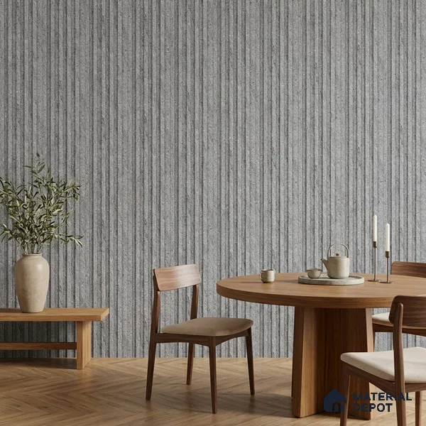 Mist Grey Stone Look PN 07609 9.5 ft x 4.9 inch Charcoal Panel - 12 mm | Suitable for Feature Wall, TV Unit & Living Room | Width is Subjected to 5% Variation
