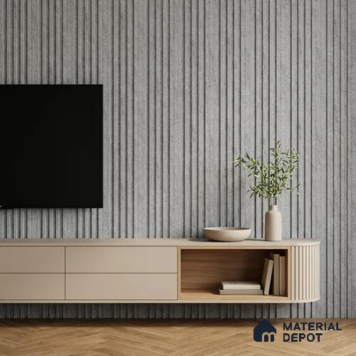 Mist Grey Stone Look PN 07609 9.5 ft x 4.9 inch Charcoal Panel - 12 mm | Suitable for Feature Wall, TV Unit & Living Room | Width is Subjected to 5% Variation