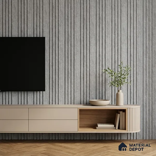 Mist Grey Stone Look PN 07609 9.5 ft x 4.9 inch Charcoal Panel - 12 mm | Suitable for Feature Wall, TV Unit & Living Room | Width is Subjected to 5% Variation