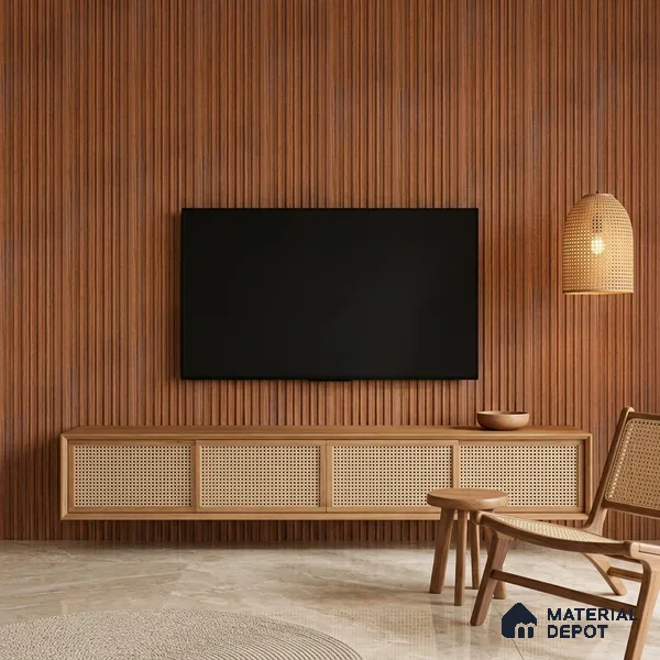 Wooden Look PN 07682 9.1 ft x 4.9 inch Charcoal Panel - 12 mm | Suitable for Living Room, Bedroom & TV Cabinet | Width is Subjected to 5% Variation