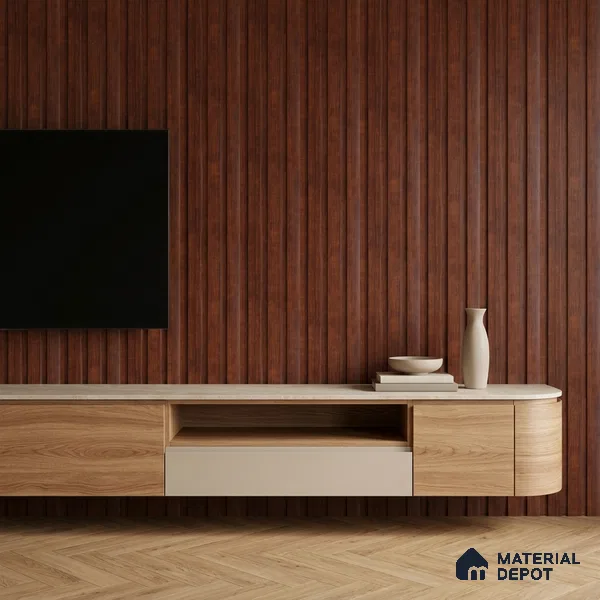 Wooden Look PN 07685 9.1 ft x 4.9 inch Charcoal Panel - 12 mm | Suitable for Living Room, Bedroom & TV Cabinet | Width is Subjected to 5% Variation