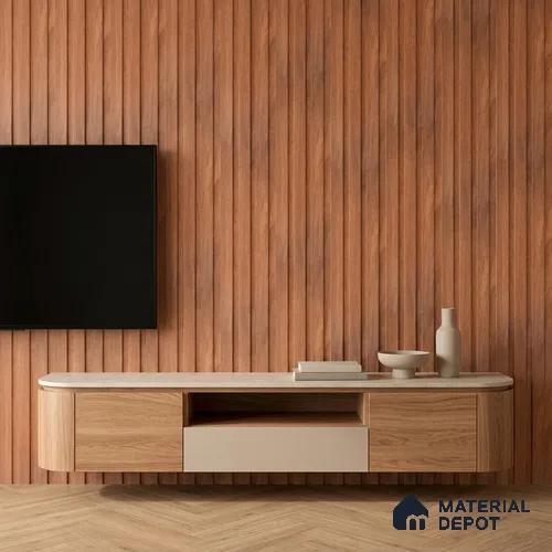 Wooden Look PN 07688 9.1 ft x 4.9 inch Charcoal Panel - 12 mm | Suitable for Living Room, Bedroom & TV Cabinet | Width is Subjected to 5% Variation