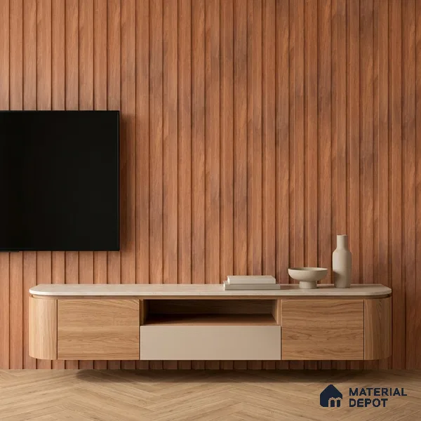 Wooden Look PN 07688 9.1 ft x 4.9 inch Charcoal Panel - 12 mm | Suitable for Living Room, Bedroom & TV Cabinet | Width is Subjected to 5% Variation