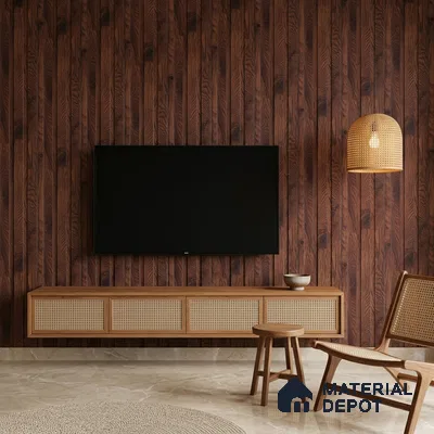 Wooden Look PN 07693 9.1 ft x 4.9 inch Charcoal Panel - 12 mm | Suitable for Living Room, Bedroom & TV Cabinet | Width is Subjected to 5% Variation