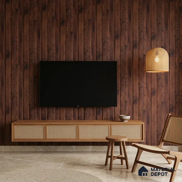 Wooden Look PN 07693 9.1 ft x 4.9 inch Charcoal Panel - 12 mm | Suitable for Living Room, Bedroom & TV Cabinet | Width is Subjected to 5% Variation