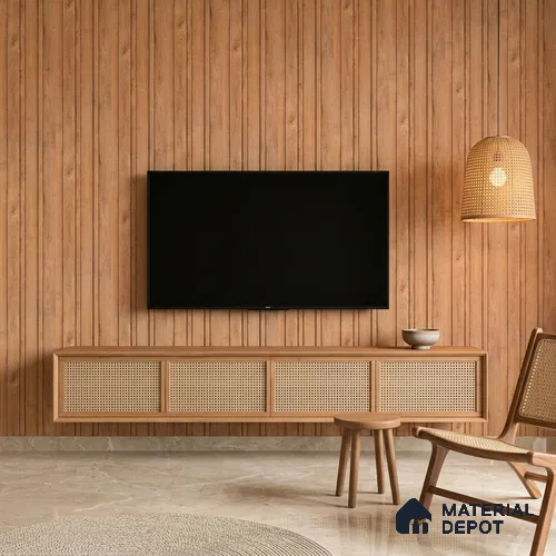 Wooden Look PN 07701 9.1 ft x 4.9 inch Charcoal Panel - 12 mm | Suitable for Living Room, Bedroom & TV Cabinet | Width is Subjected to 5% Variation