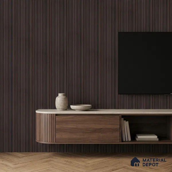 Wooden Look PN 07708 9.1 ft x 4.9 inch Charcoal Panel - 12 mm | Suitable for Living Room, Bedroom & TV Cabinet | Width is Subjected to 5% Variation