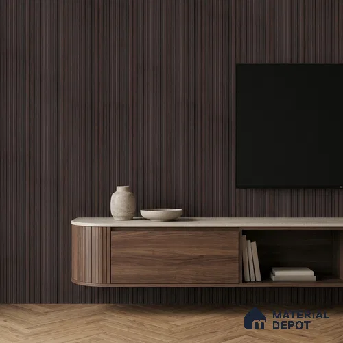 Wooden Look PN 07708 9.1 ft x 4.9 inch Charcoal Panel - 12 mm | Suitable for Living Room, Bedroom & TV Cabinet | Width is Subjected to 5% Variation