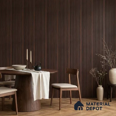 Wooden Look PN 07713 9.1 ft x 4.9 inch Charcoal Panel - 12 mm | Suitable for Living Room, Bedroom & TV Cabinet | Width is Subjected to 5% Variation