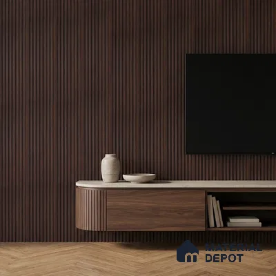 Wooden Look PN 07713 9.1 ft x 4.9 inch Charcoal Panel - 12 mm | Suitable for Living Room, Bedroom & TV Cabinet | Width is Subjected to 5% Variation