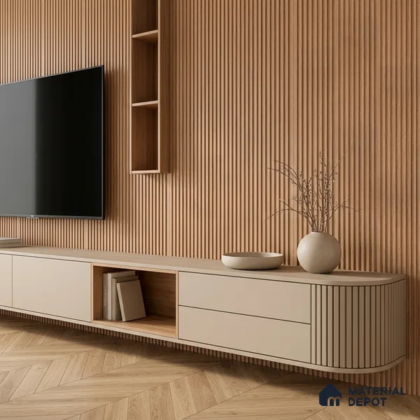 Wooden Look PN 07716 9.1 ft x 4.9 inch Charcoal Panel - 12 mm | Suitable for Living Room, Bedroom & TV Cabinet | Width is Subjected to 5% Variation