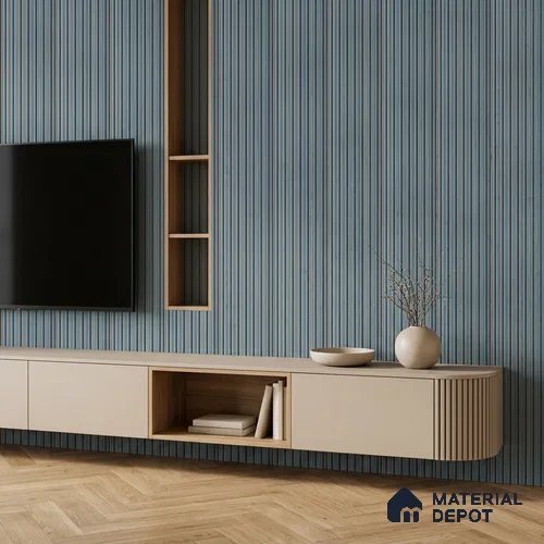 Slate Grey Plain Colour Look PN 07790 8 ft x 7.8 inch Charcoal Panel - 6 mm | Suitable for Living Room, Bedroom & Office | Width is Subjected to 5% Variation