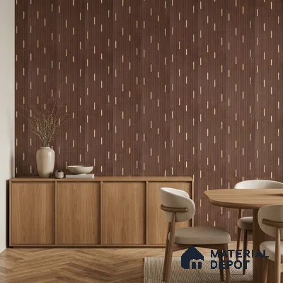 Coffee Brown Geometric Look PN 07808 8 ft x 7.8 inch Charcoal Panel - 6 mm | Suitable for Living Room, Bedroom & Office | Width is Subjected to 5% Variation