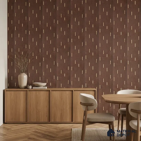 Coffee Brown Geometric Look PN 07808 8 ft x 7.8 inch Charcoal Panel - 6 mm | Suitable for Living Room, Bedroom & Office | Width is Subjected to 5% Variation
