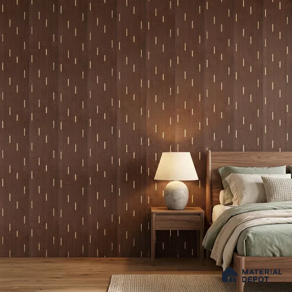 Coffee Brown Geometric Look PN 07808 8 ft x 7.8 inch Charcoal Panel - 6 mm | Suitable for Living Room, Bedroom & Office | Width is Subjected to 5% Variation